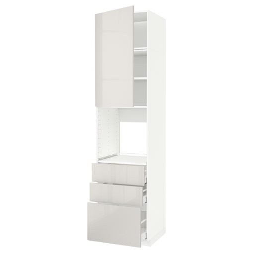 METOD, high cabinet for oven with door/3 drawers, 60x60x240 cm, 194.618.69