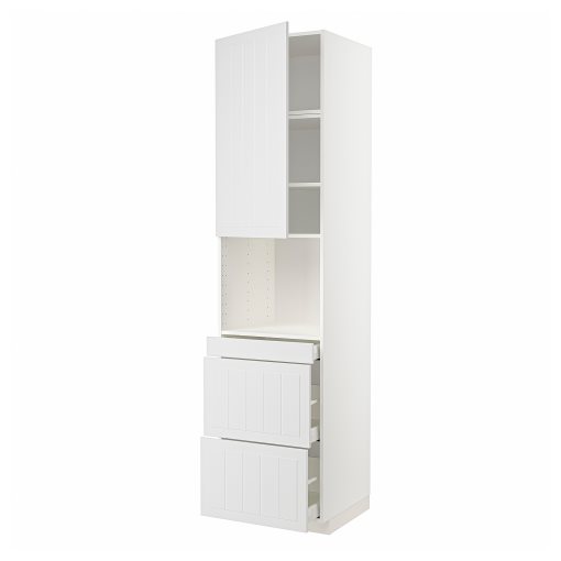 METOD, high cabinet for microwave combi with door/3 drawers, 60x60x240 cm, 194.636.13