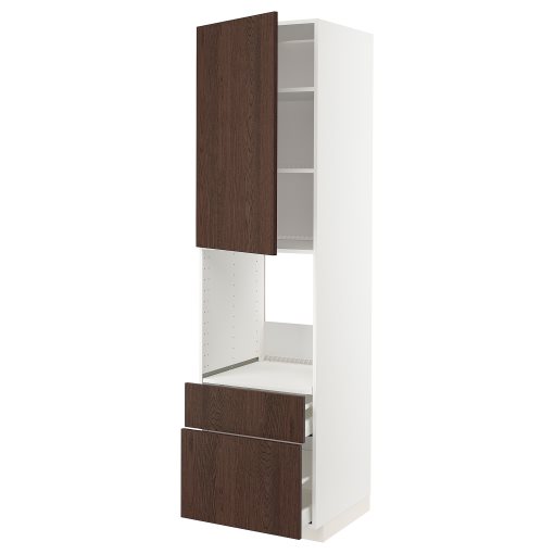 METOD, high cabinet for oven with door/2 drawers, 60x60x220 cm, 194.640.85