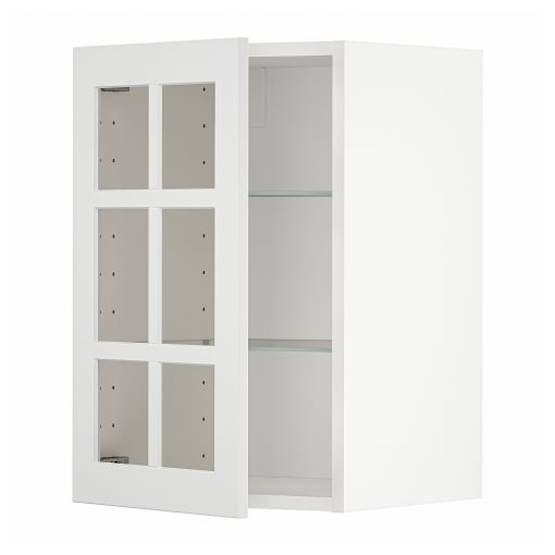 METOD, wall cabinet with shelves/glass door, 40x60 cm, 194.667.44