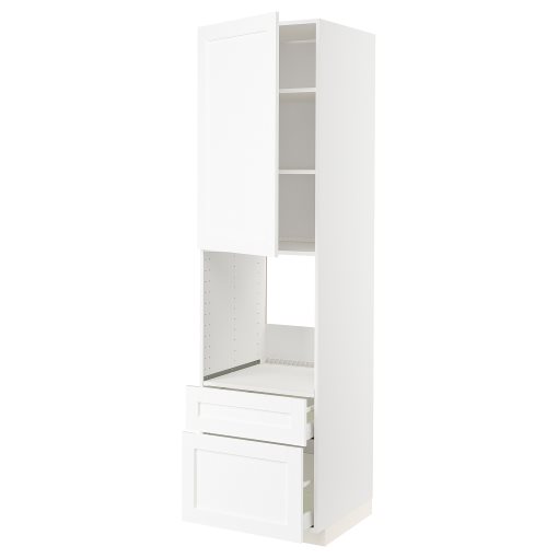 METOD, high cabinet for oven with door/2 drawers, 60x60x220 cm, 194.733.44