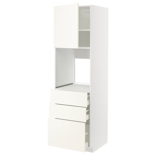 METOD, high cabinet for oven with door/3 drawers, 60x60x200 cm, 195.070.61