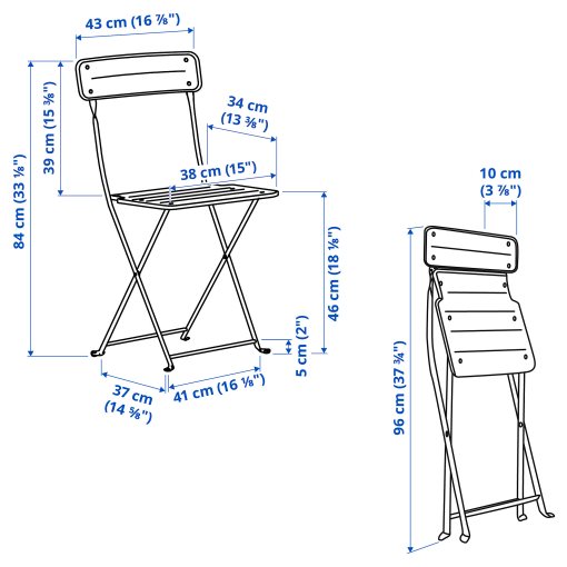 SUNDSÖ, table and 2 folding chairs/outdoor, 65 cm, 195.730.27
