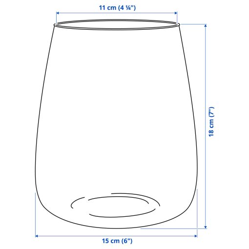 BERÄKNA, vase, 18 cm, 203.279.45