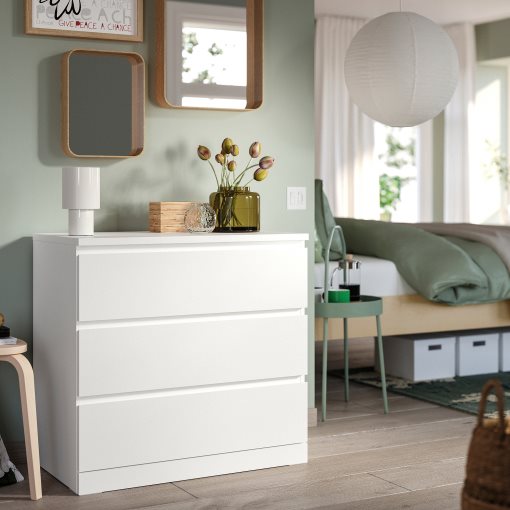 MALM, chest of 3 drawers, 80x78 cm, 204.035.62