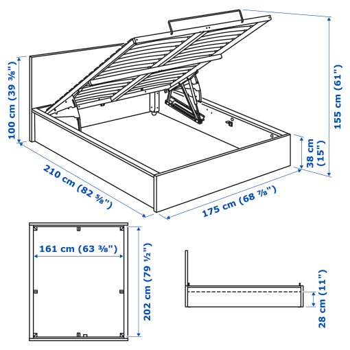 MALM, ottoman bed, 160x200 cm, 204.048.06