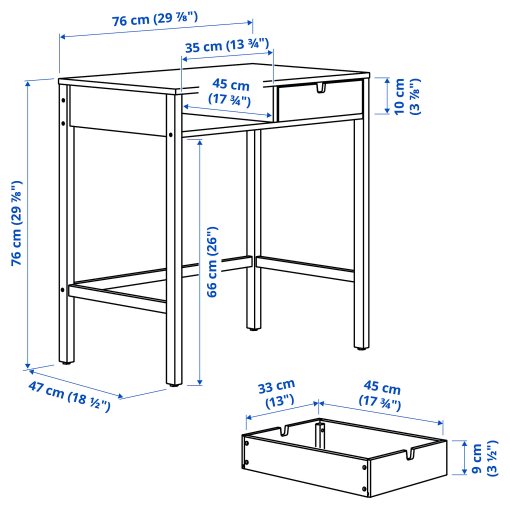 NORDKISA, dressing table, 76x47 cm, 204.394.72