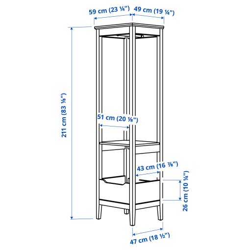 IDANÄS, open wardrobe, 59x211 cm, 204.588.42