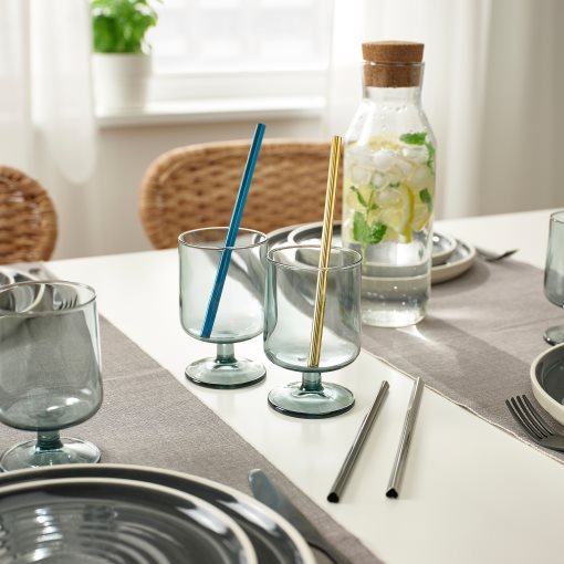 LUFTTÄT, drinking straws mixed shapes/cleanbrush set of 5, 205.612.88