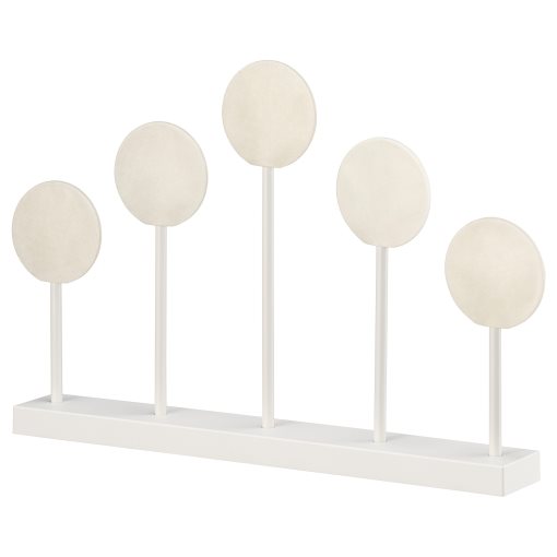 STRÅLA, candelabra with built in LED light source, lollipops battery-operated/white, 206.066.49