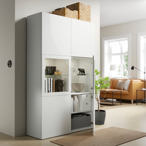 BESTÅ, storage combination w glass doors,, 120x42x193 cm, 290.594.48