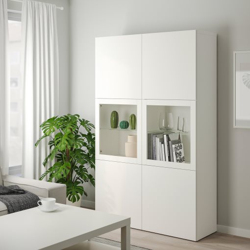 BESTÅ, storage combination w glass doors,, 120x42x193 cm, 290.594.48