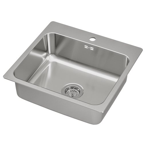 LÅNGUDDEN, inset sink 1 bowl, 56x53 cm, 291.574.77