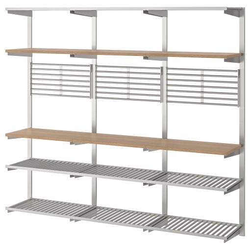KUNGSFORS, suspension rail with shelf/wall grid, 292.543.41