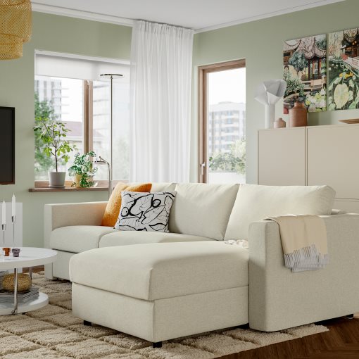 VIMLE, 3-seat sofa with chaise longue with wide armrests, 294.012.95