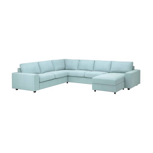 VIMLE, corner sofa, 5-seat with chaise longue with wide armrests, 294.018.27