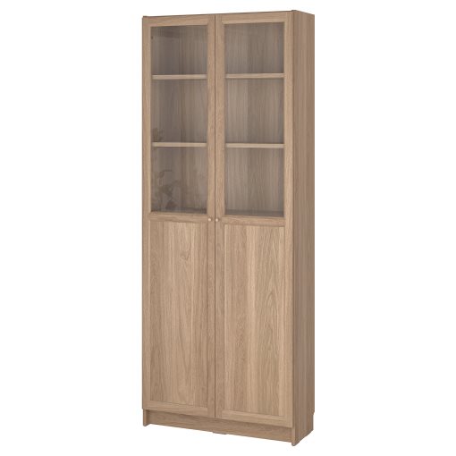 BILLY/OXBERG, bookcase with panel/glass doors, 80x30x202 cm, 294.833.28