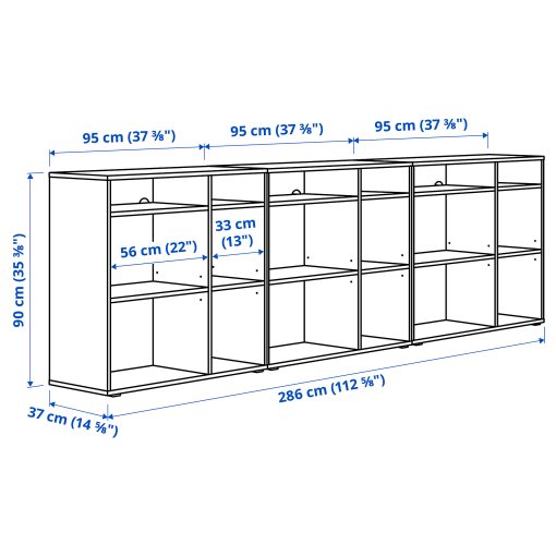 VIHALS, shelving combination, 286x37x90 cm, 295.210.71
