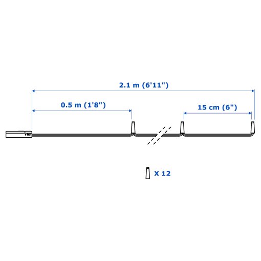 LEDFYR, LED lighting chain12 lights, indoor/battery-op, 304.210.23