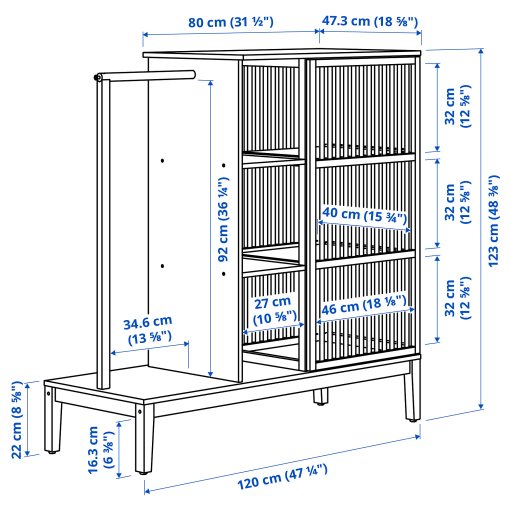 NORDKISA, open wardrobe with sliding door, 304.394.76