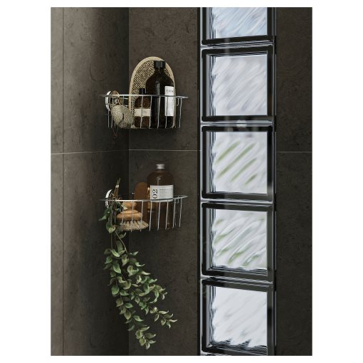 KROKFJORDEN, corner shelf unit with suction cup, 20x11 cm, 304.540.04