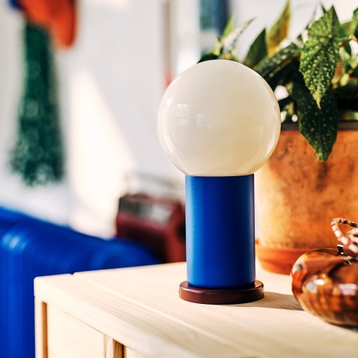 IKEA PS 2026, φορητό φωτιστικό με ενσωματωμένο φωτισμό LED, λειτουργία με μπαταρία/ρυθμιζόμενης έντασης, 22 cm, 306.135.69