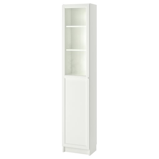 BILLY/OXBERG, bookcase combination with panel/glass doors, 40x30x202 cm, 392.874.21