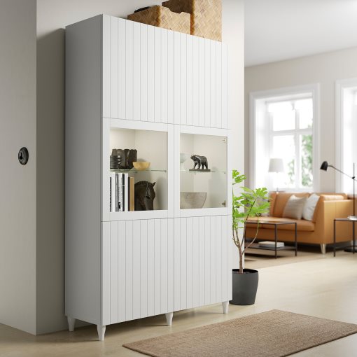 BESTÅ, storage combination w glass doors,, 120x42x193 cm, 393.849.50