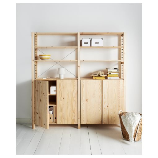 IVAR, 2 sections/shelves/cabinet, 174x30x179 cm, 394.039.39