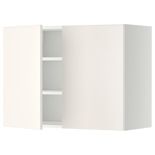 METOD, wall cabinet with shelves/2 doors, 80x60 cm, 394.545.42