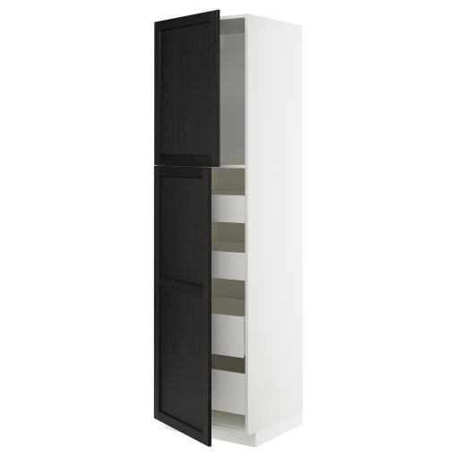 METOD, high cabinet with 2 doors/4 drawers, 60x60x220 cm, 394.561.88