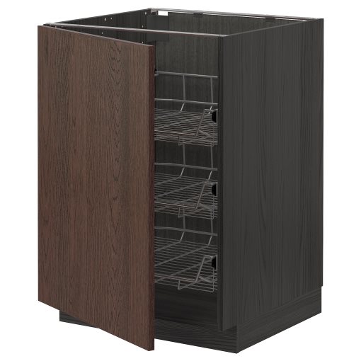 METOD, base cabinet with wire baskets, 60x60 cm, 394.610.62