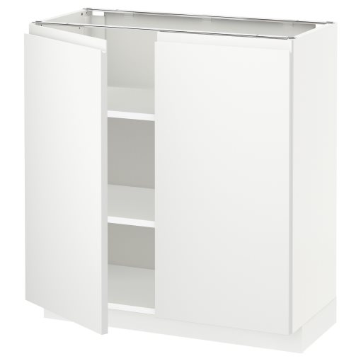 METOD, base cabinet with shelves/2 doors, 80x37 cm, 394.663.66