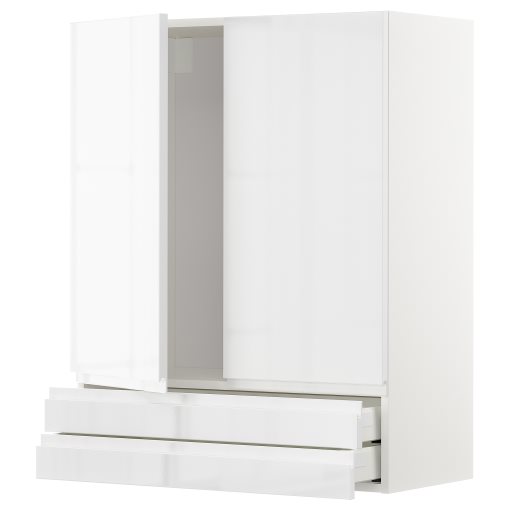 METOD, wall cabinet with 2 doors/2 drawers, 80x100 cm, 394.671.63
