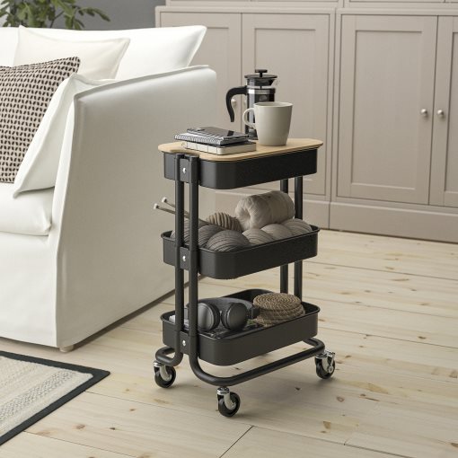 RÅSKOG/NORRÅVA, trolley with lid, 28x38x61 cm, 395.807.53