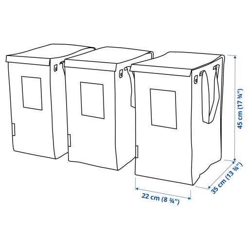 DIMPA, waste sorting bag 3 pack, 22x35x45 cm/35 l, 401.801.36