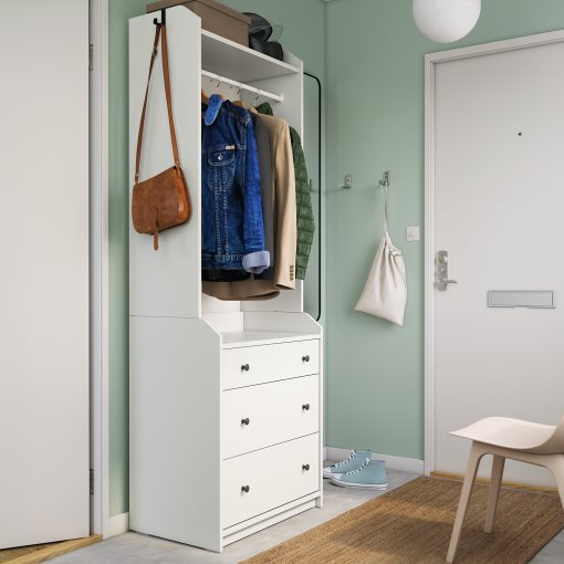 HAUGA, open wardrobe with 3 drawers, 70x199 cm, 404.569.22