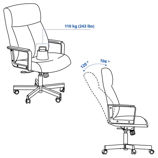 MILLBERGET, swivel chair, 404.894.04