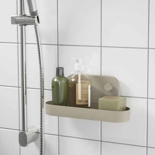 ÖBONÄS, wall shelf with suction cup, 28 cm, 406.061.01