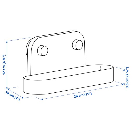 ÖBONÄS, wall shelf with suction cup, 28 cm, 406.061.01