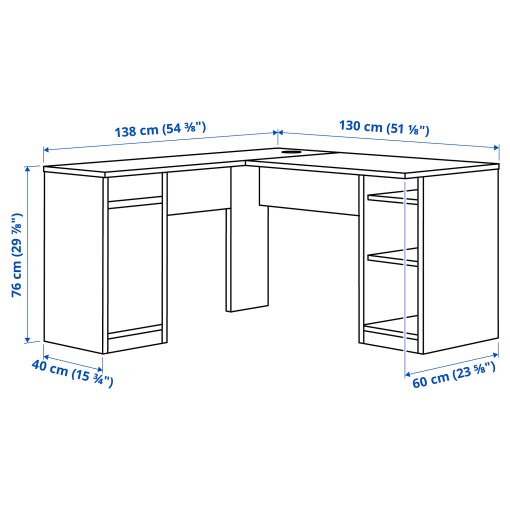 KJELLARNE, corner desk, 138x130 cm, 406.136.77