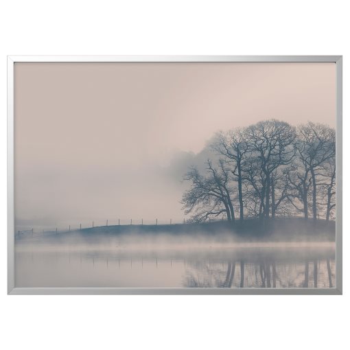BJÖRKSTA, picture with frame, Misty landscape/140x100 cm, 493.846.81