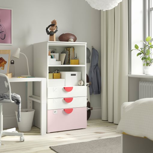 SMASTAD/PLATSA, bookcase with 3 drawers, 60x57x123 cm, 493.878.11