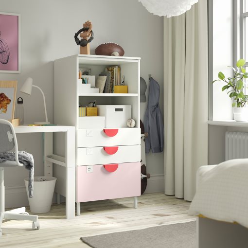 SMASTAD/PLATSA, bookcase with 3 drawers, 60x57x123 cm, 493.878.11