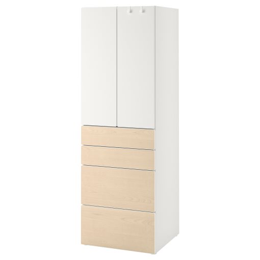 SMASTAD/PLATSA, wardrobe with 4 drawers, 60x57x181 cm, 494.309.37