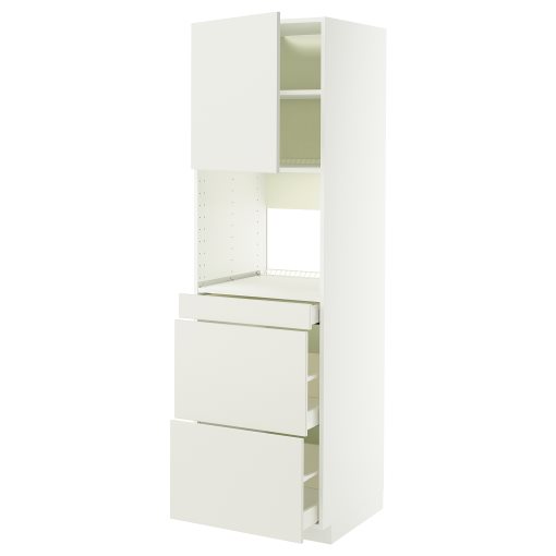 METOD, high cabinet for microwave combi with door/3 drawers, 60x60x200 cm, 494.547.87