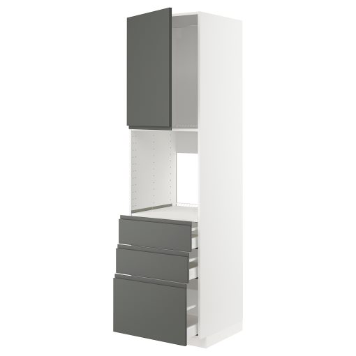 METOD, high cabinet for oven with door/3 drawers, 60x60x220 cm, 494.549.47