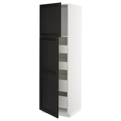 METOD, high cabinet with 2 doors/4 drawers, 60x60x200 cm, 494.578.23