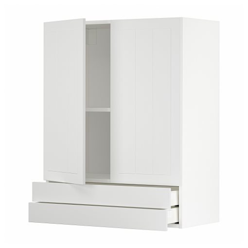 METOD, wall cabinet with 2 doors/2 drawers, 80x100 cm, 494.645.74