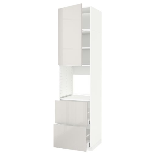 METOD, high cabinet for oven with door/2 drawers, 60x60x240 cm, 494.647.05